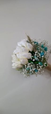 beyaz lale gelin el buketi