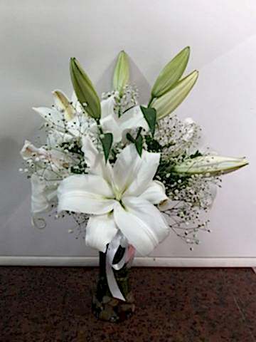 cam fanus içinde 4 dal lilyum