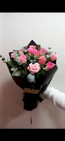 12 ADET PEMBE GÜL BUKETİ