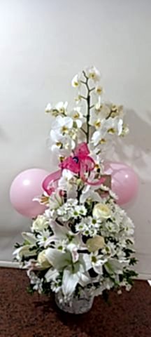 beyaz orkide aranjmanı